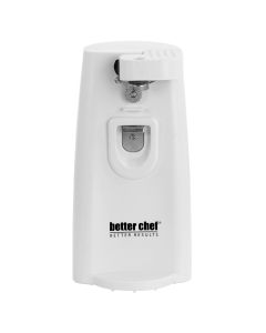Better Chef Deluxe Electric Can Opener with Built in Knife Sharpener and Bottle Opener in White